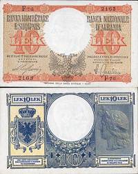 *10 Leke Albánsko 1940 P11 AU/UNC - Talianska okupácia - Kliknutím na obrázok zatvorte -